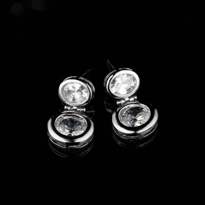 14K Real Gold Plating Round Ring Earrings Micro-Inlaid Urban Sale