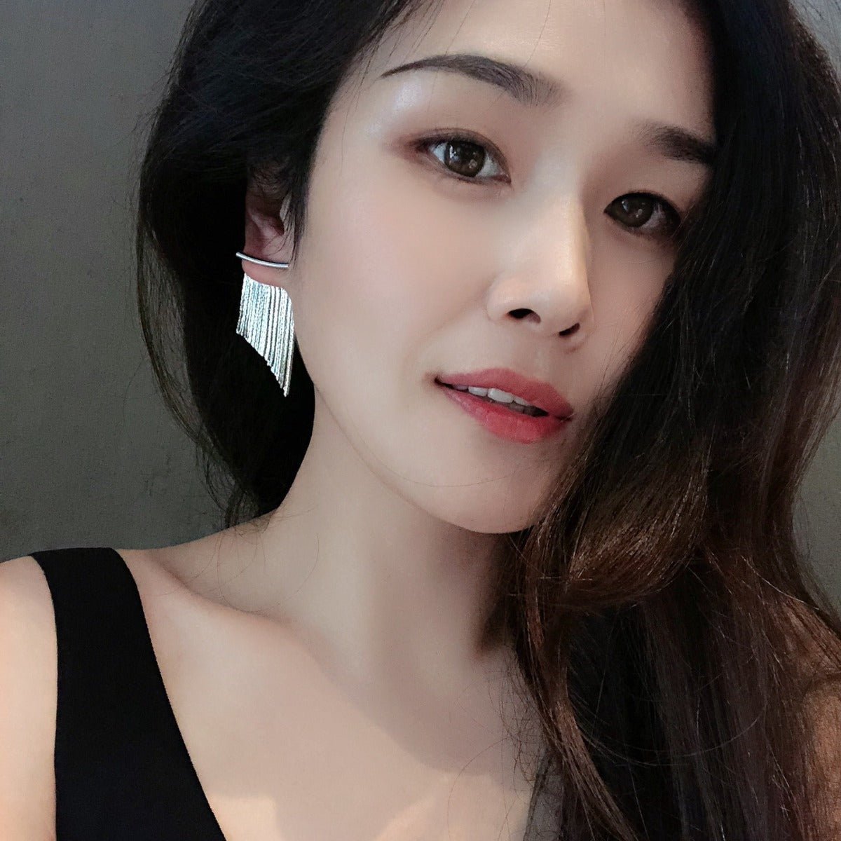 18K Heavy Metal Snake Bones Chain Line Tassel Earrings Urban Sale