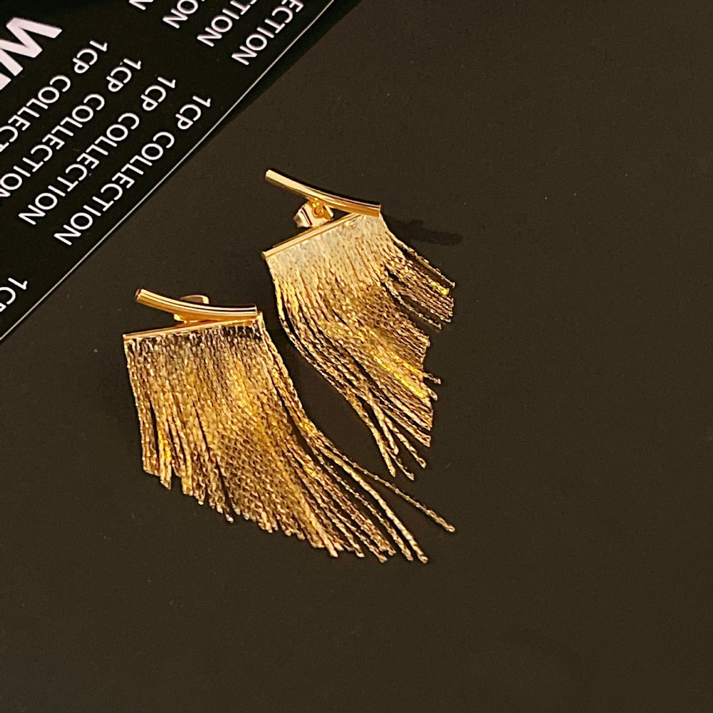 18K Heavy Metal Snake Bones Chain Line Tassel Earrings Urban Sale