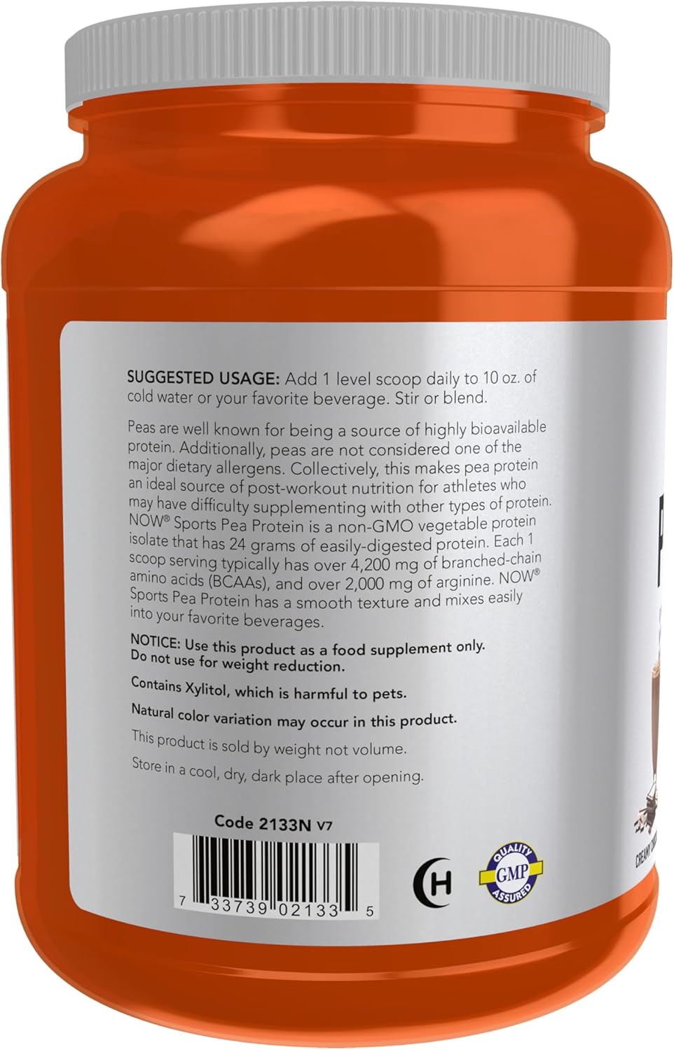 Now Sports- Pea Protein Creamy Chocolate Powder (Original) Zambeel