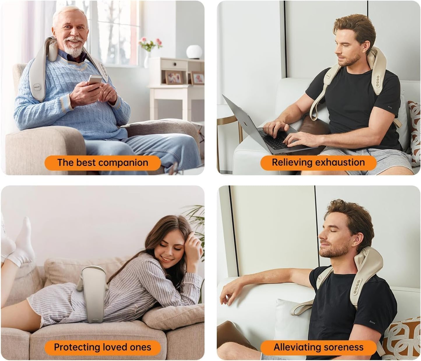 3D Kneading Neck Massager Luxeoasis