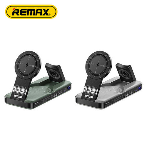Remax Magneto Series Rpp-589 5-In-1 Folding Holder Wireless Charging Power Bank 10000Mah Magnetic Power Bank For Phone Luxeoasis