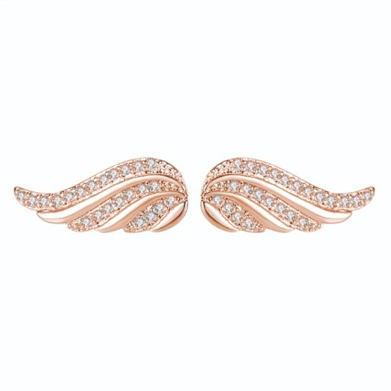 Angel Wing Ear Studs Wings Shape Micro-inlaid Urban Sale