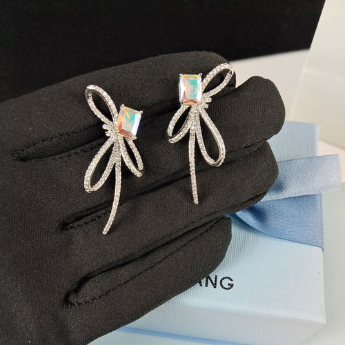 Aurora Ribbon Bow Small Sugar Cube Earrings Urban Sale