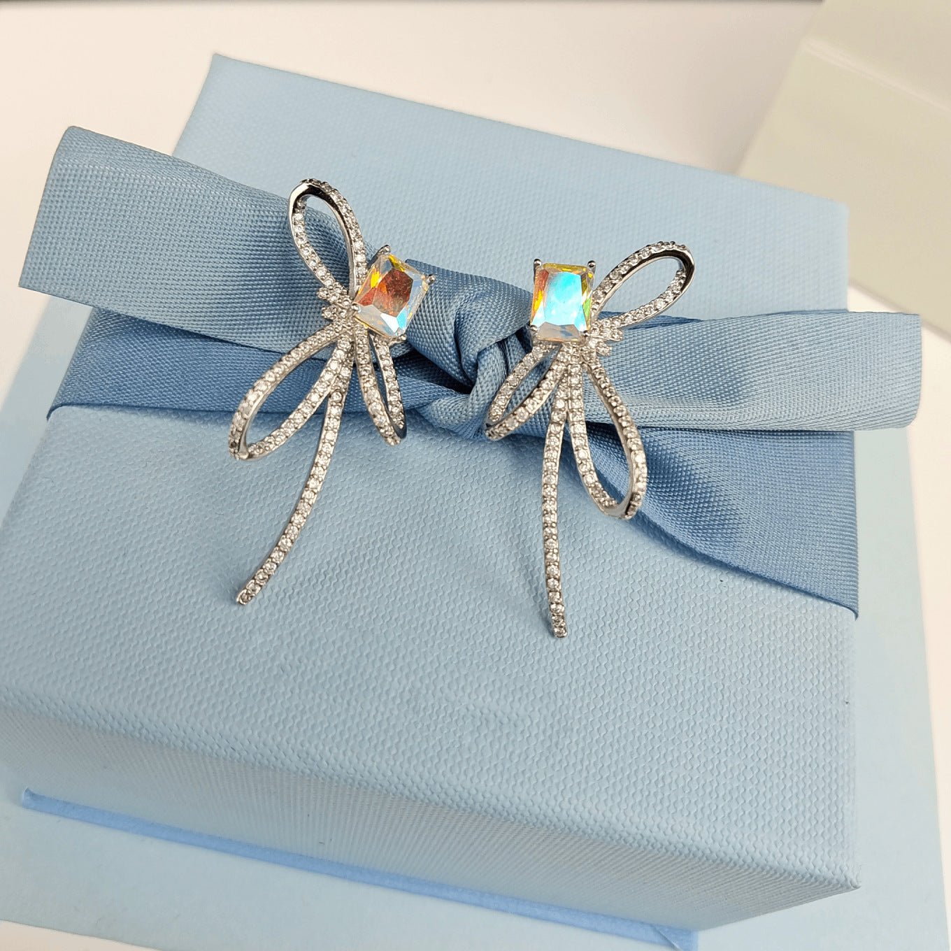 Aurora Ribbon Bow Small Sugar Cube Earrings Urban Sale