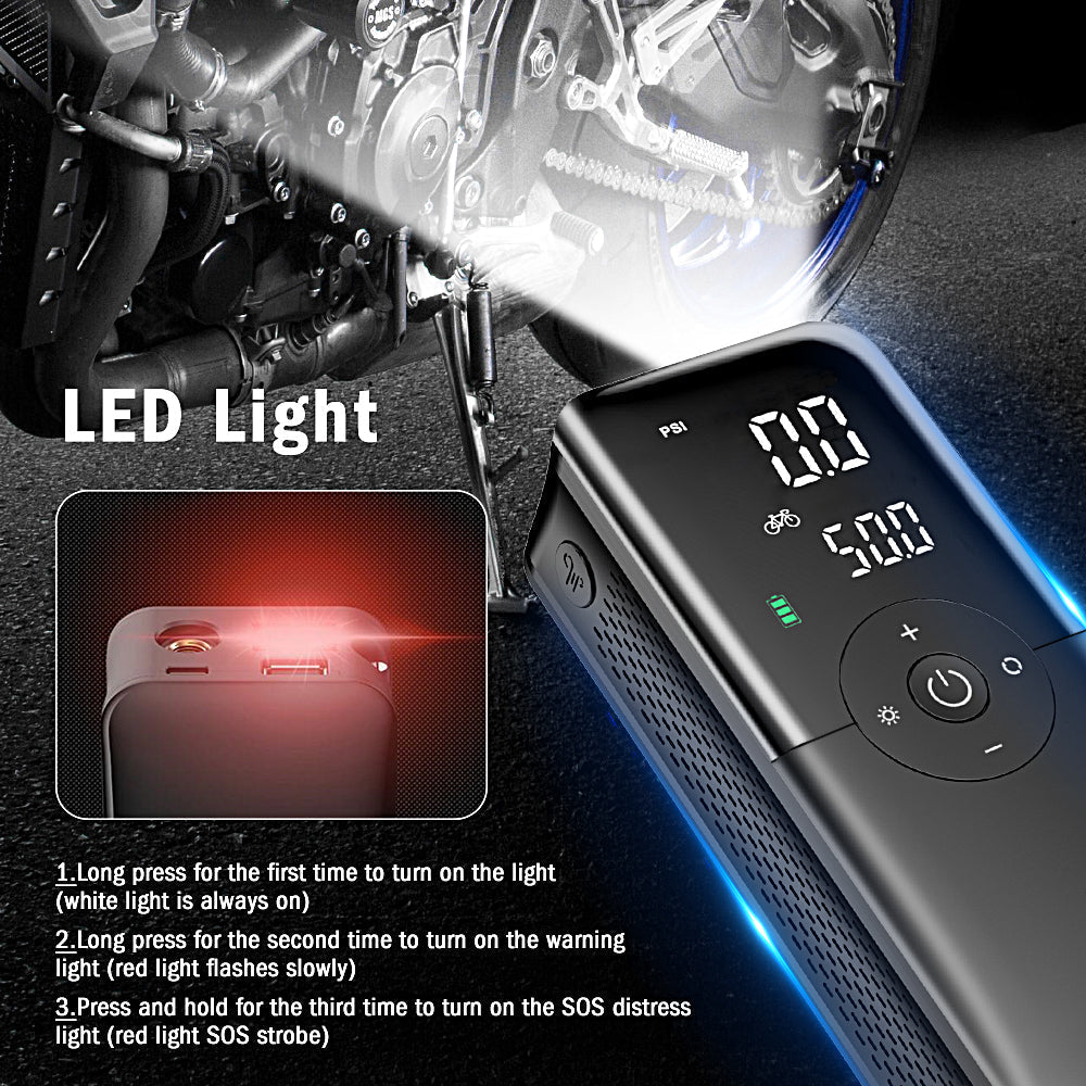 Portable Electric Air Pump + Charger + Super Torch (Multipurpose) UAE Store officaial