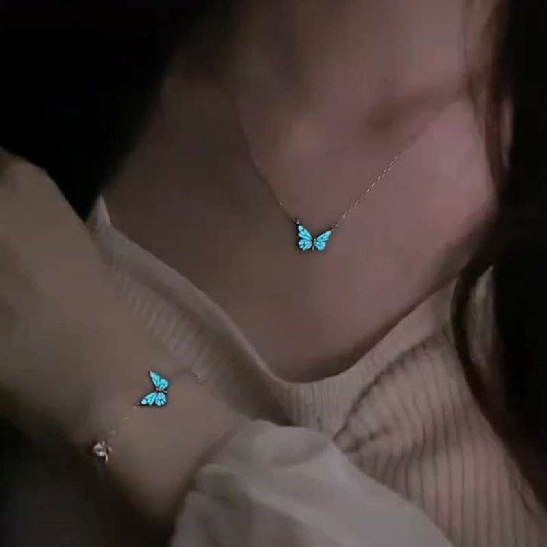 Butterfly Luminous Sterling Silver Necklace Urban Sale