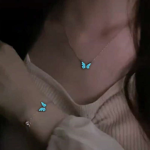 Butterfly Luminous Sterling Silver Necklace Urban Sale