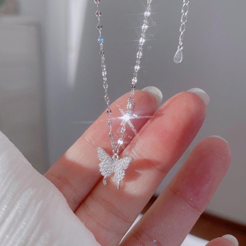 Butterfly Necklace For Women Light Luxury Minority High-grade Tassel Clavicle Chain Urban Sale
