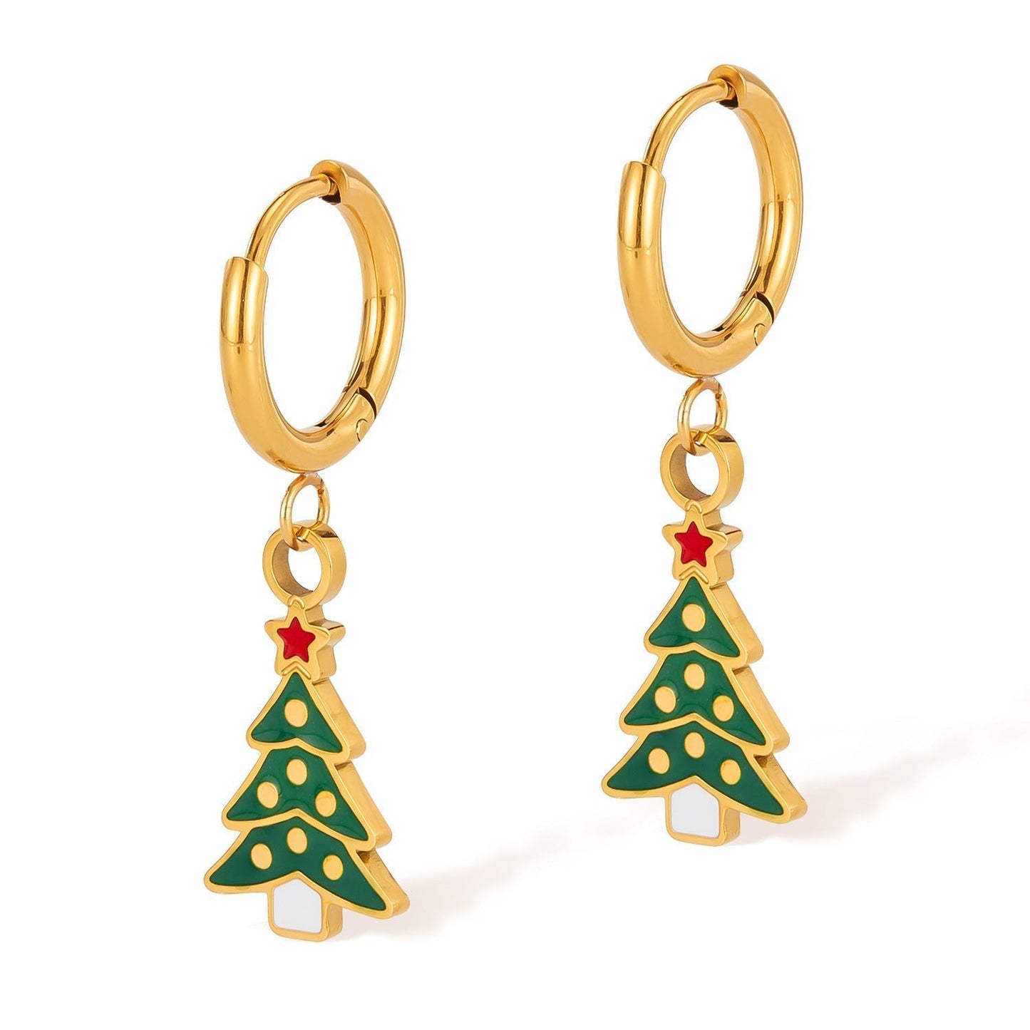 Christmas Element Earrings Female Fashion Stainless Steel Urban Sale