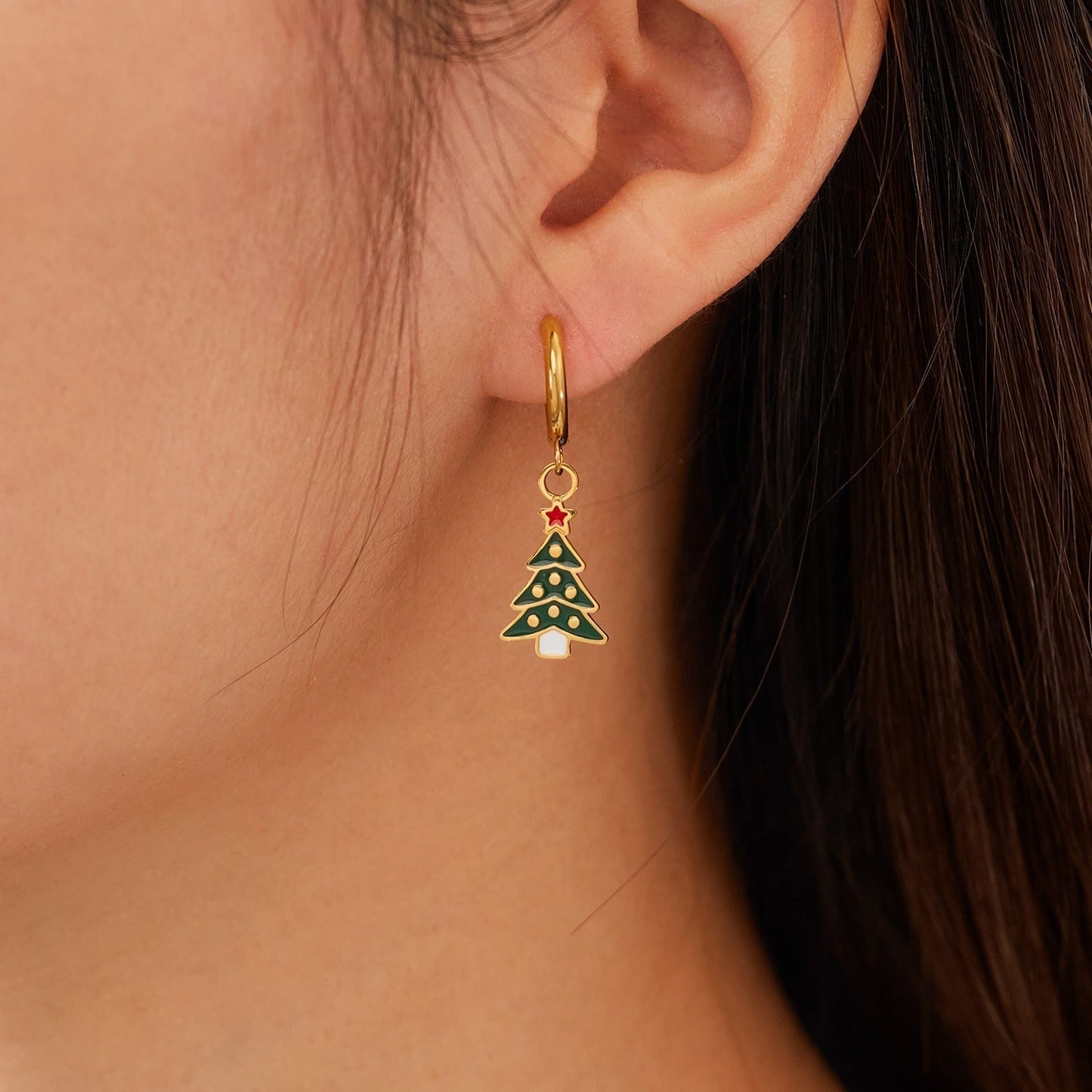 Christmas Element Earrings Female Fashion Stainless Steel Urban Sale