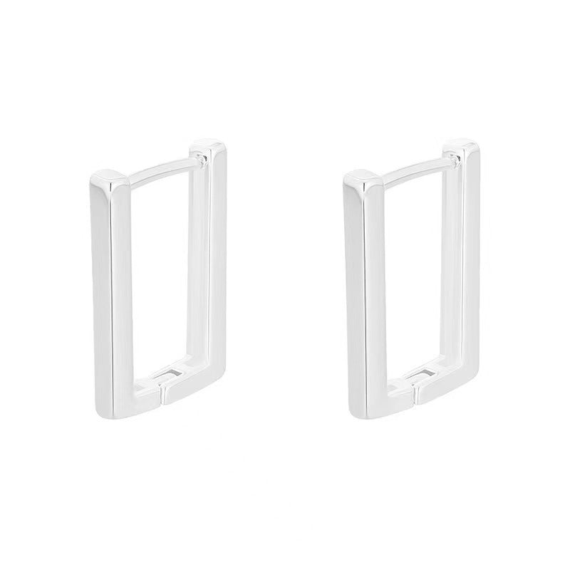 Europe And America Cross Border Hot Sale Geometry Rectangle Ear Clip Indifference Trend All-match Fashion Earrings Personalized Creative Ornament Female Urban Sale