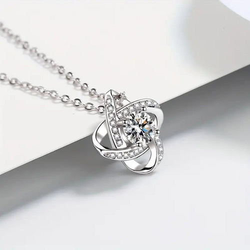 Heart Of Eternity Clavicle Chain Rotating Lucky Pendant Necklace With Card Urban Sale