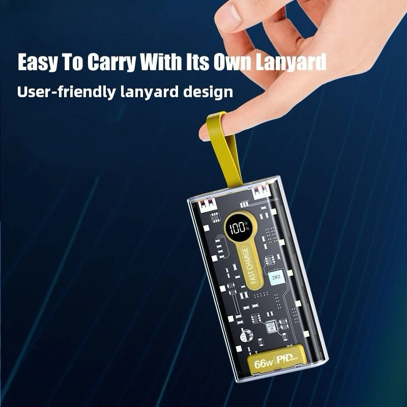 66W Transparent Digital Display Fast Charging 20,000 Mah PD Power Bank for Smartphones, Tablets, Cameras, Laptops etc. Urban Sale