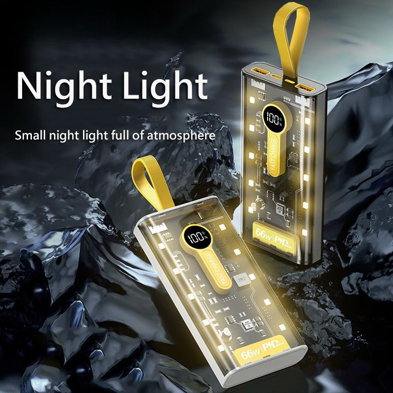 66W Transparent Digital Display Fast Charging 20,000 Mah PD Power Bank for Smartphones, Tablets, Cameras, Laptops etc. Urban Sale