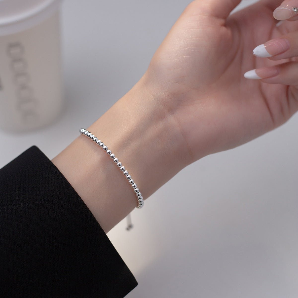 S925 Sterling Silver Light Bead Adjustable Bracelet Urban Sale