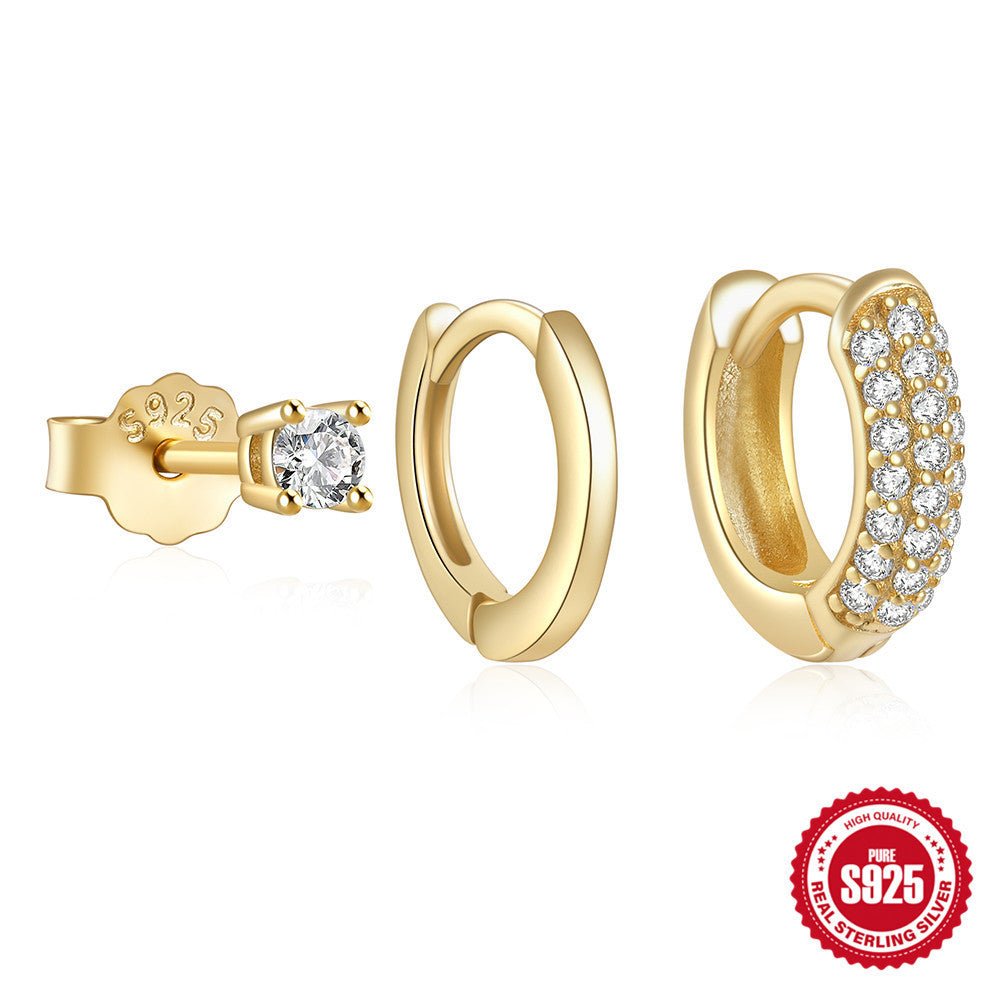 S925 Sterling Silver Temperamental With Diamond Suit Earrings Urban Sale