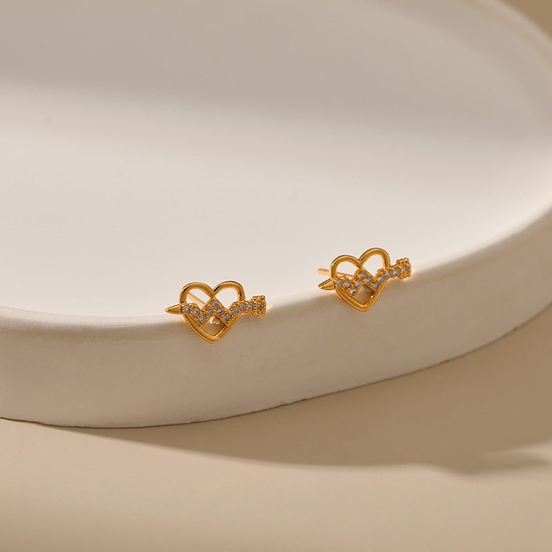 Sweet Tridimensional Peach Heart Stud Earring Urban Sale