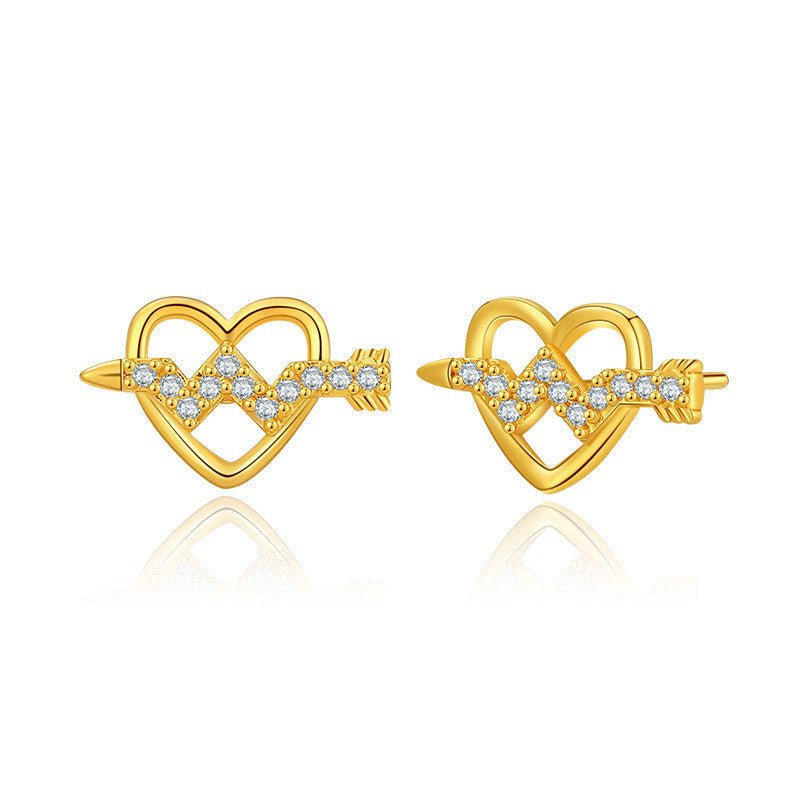Sweet Tridimensional Peach Heart Stud Earring Urban Sale