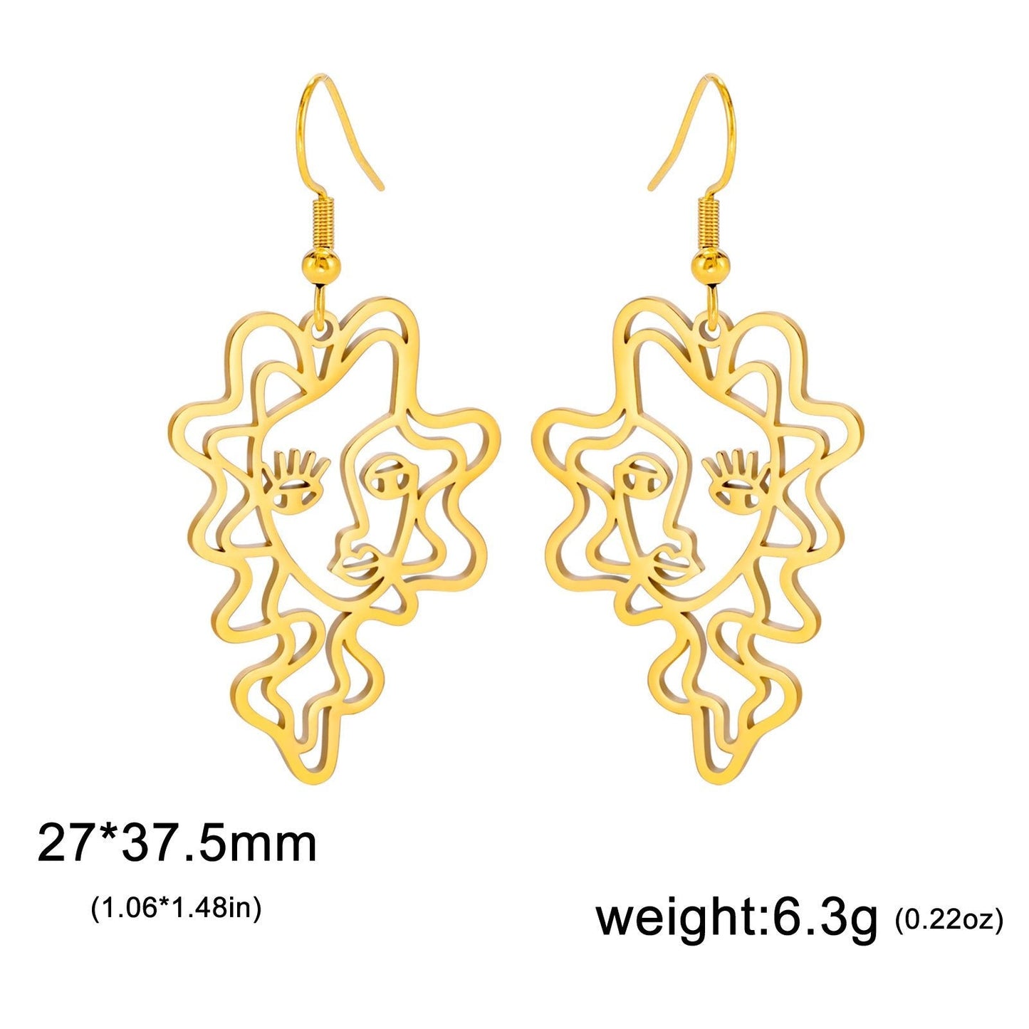 Titanium Steel Retro Ethnic Style Wave Girl Earrings Urban Sale