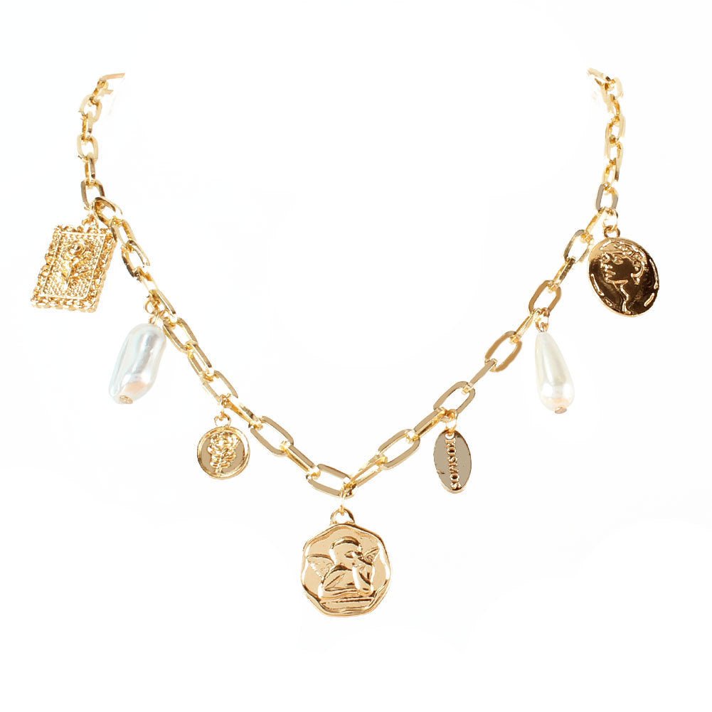 Vintage Alloy Square Plate Pendant Necklace Urban Sale