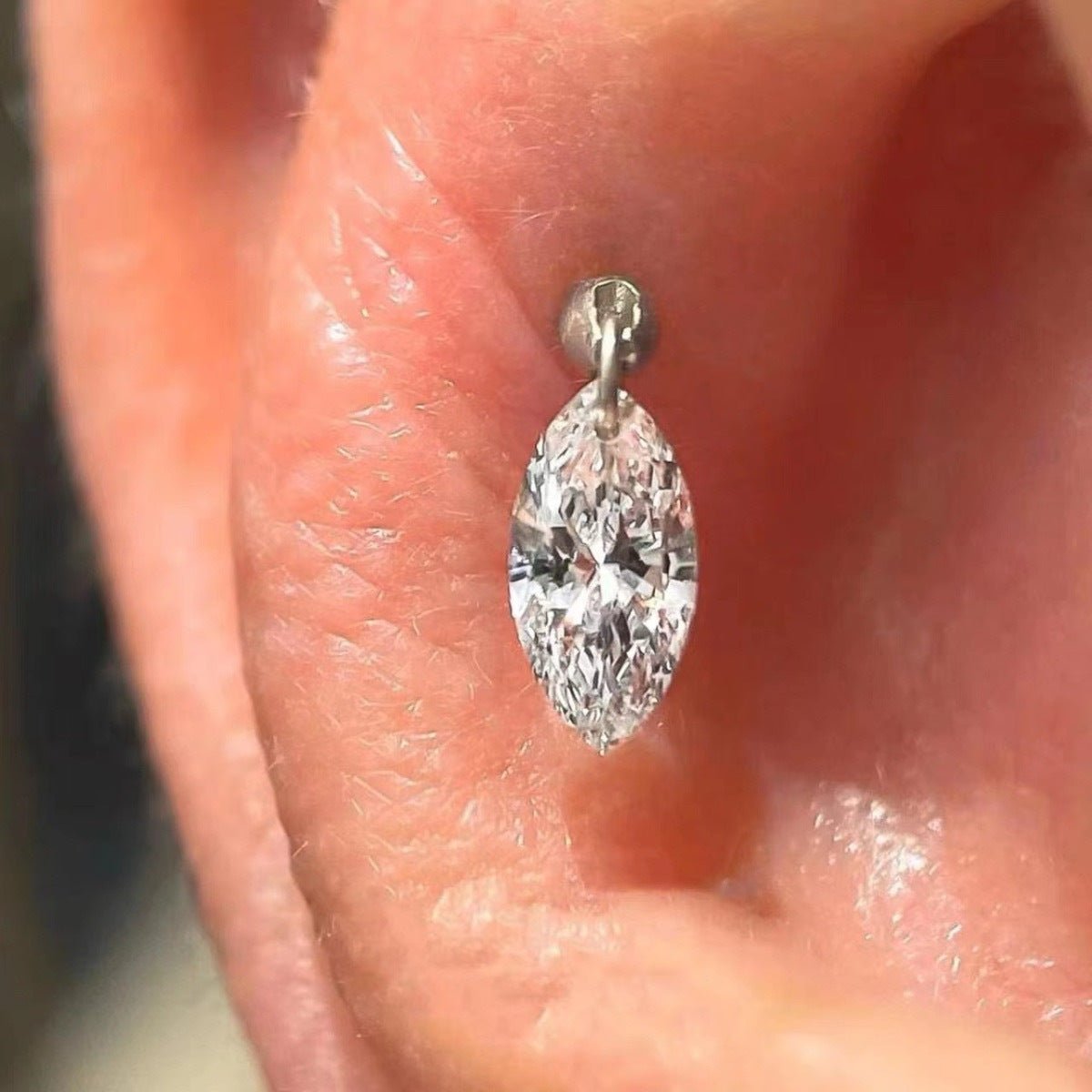Water Drop Zircon Ear Studs High-Grade Silver Plated Urban Sale