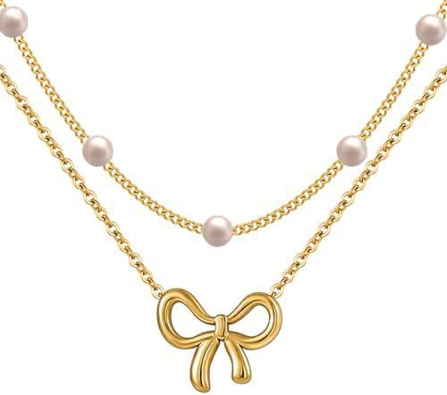 Women's Minimalist And Versatile Pearl Bow Necklace Fashion Jewelry Urban Sale