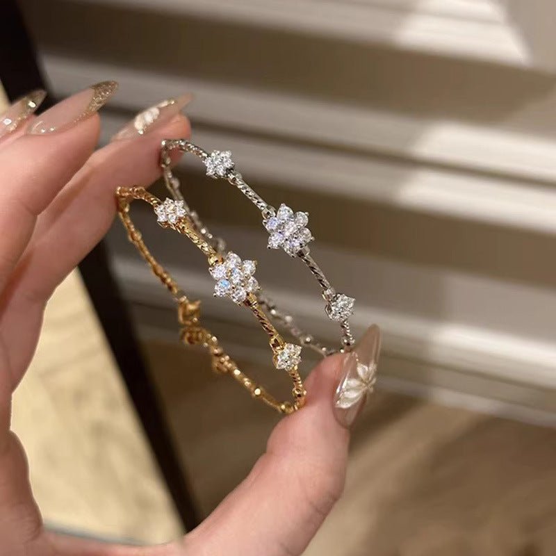 Zircon Flower Bracelet Female Special-Interest Design Urban Sale