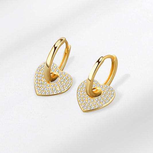 18K Gold Copper Micro-inlaid Earrings European Urban Sale