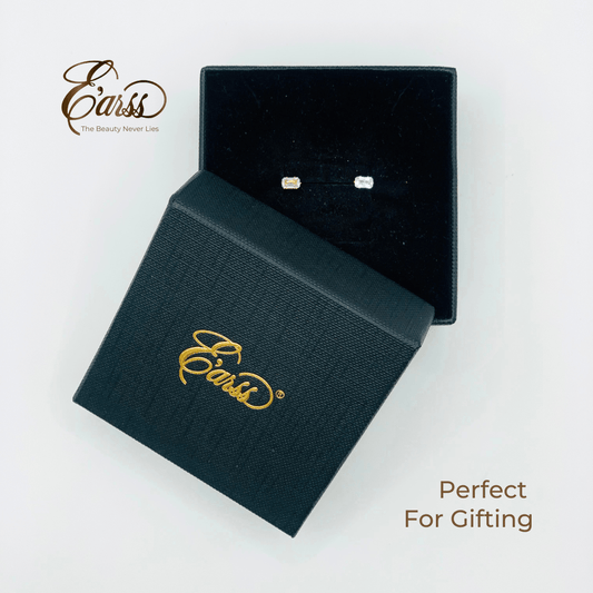 3 mm Cubic Zirconia Emarald Cut | Stainless Steel | 18K Gold Plated Urban Sale