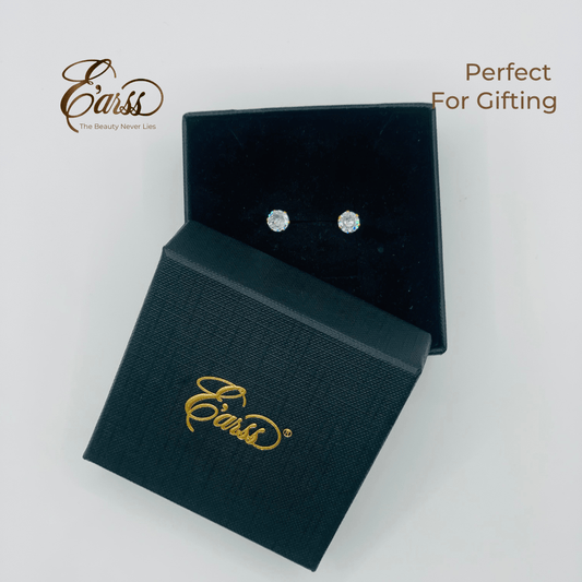 6 Mm Cubic Zirconia Round Gold Stud | Stainless Steel | 18K Gold Plated Urban Sale