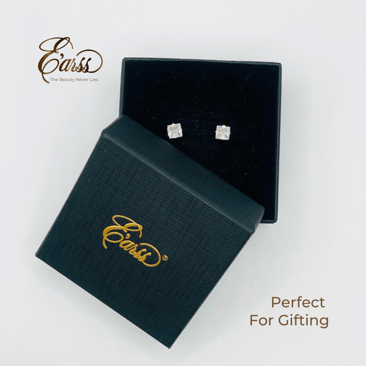6 mm Cubic Zirconia Square | Stainless Steel | 18K Gold Plated Urban Sale