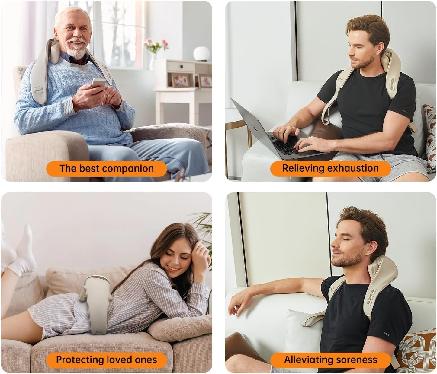3D Kneading Neck Massager Luxeoasis