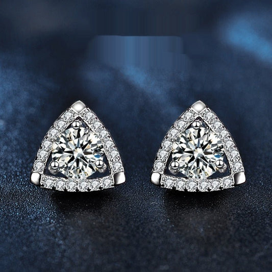 925 Sterling Silver Triangle Temperament Earrings Urban Sale