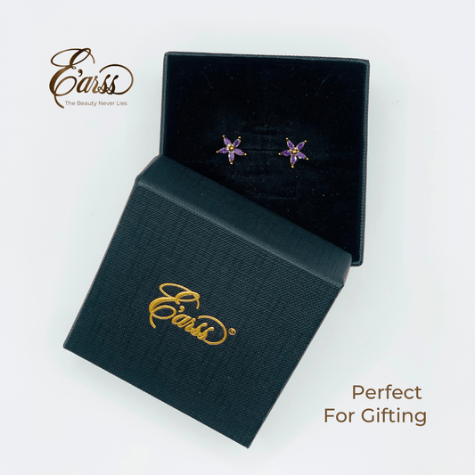 Amethyst Flower Cubic Zirconia Gold | Stainless Steel | 18K Gold Plated Urban Sale