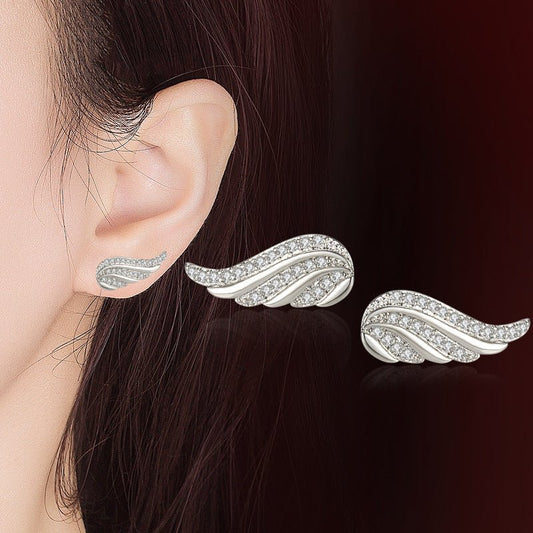 Angel Wing Ear Studs Wings Shape Micro-inlaid Urban Sale