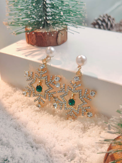 Christmas Snowflake Finely Inlaid Pendant Stud Earrings Urban Sale