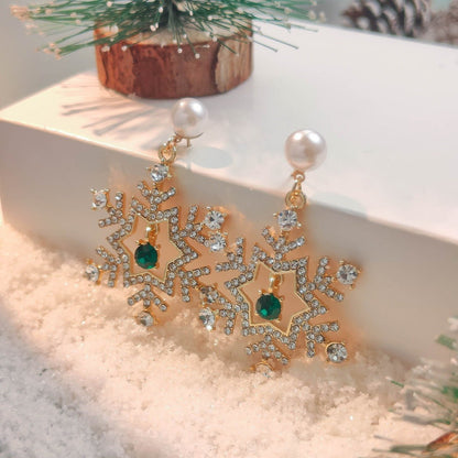 Christmas Snowflake Finely Inlaid Pendant Stud Earrings Urban Sale