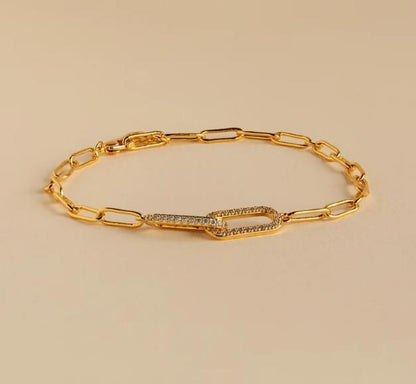 Copper Inlaid Zircon Infinite Symbol Bracelet For Women Urban Sale