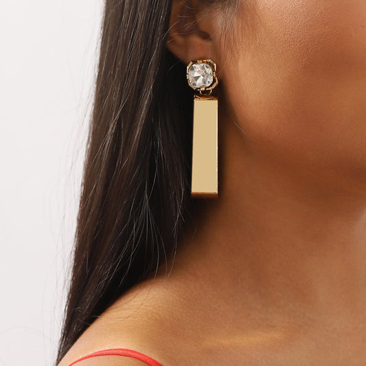 Diamond Rectangular Earrings Urban Sale