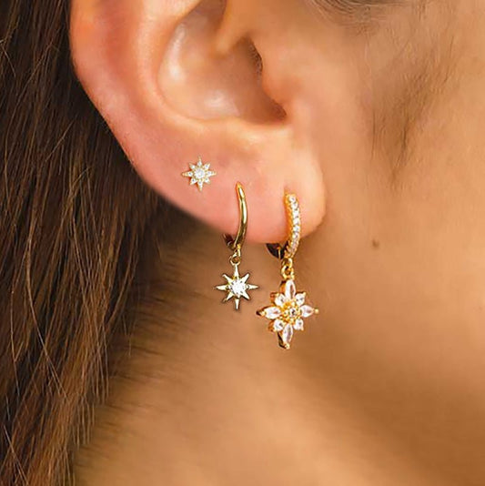 Diamond SUNFLOWER Earrings Fashion Exquisite Women Urban Sale