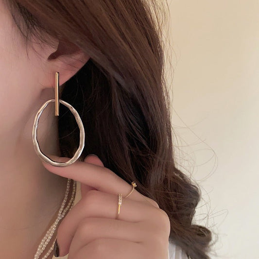 Fashion Color Contrast Oval Earrings Women's Fashion All-match Simple Urban Sale