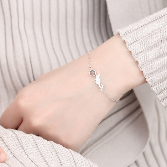 Fashion Ladies Cat Charm Bracelet Silver Urban Sale