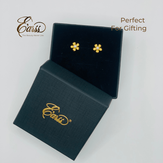 Flower with 3mm Pearl | Stainless Steel | 18K Gold Plated Urban Sale