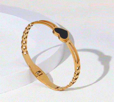 Stainless Steel Heart Lock Bangle Urban Sale