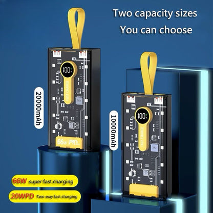 66W Transparent Digital Display Fast Charging 20,000 Mah PD Power Bank for Smartphones, Tablets, Cameras, Laptops etc. Urban Sale