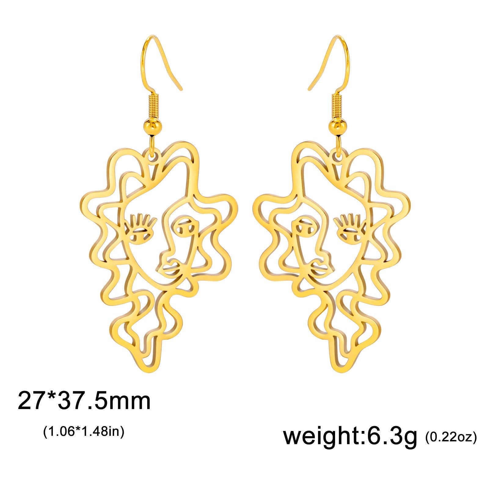 Titanium Steel Retro Ethnic Style Wave Girl Earrings Urban Sale