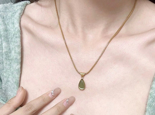Titanium Steel Water Drop Necklace Women's Stainless Steel Urban Sale
