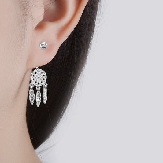 Women's Fashion Feather Dream Catcher Ear Studs Urban Sale