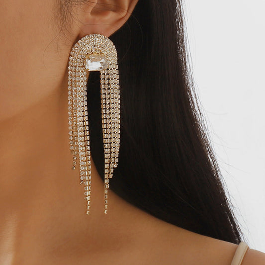 Women's Fashion Temperament Long Fringe Earrings Urban Sale